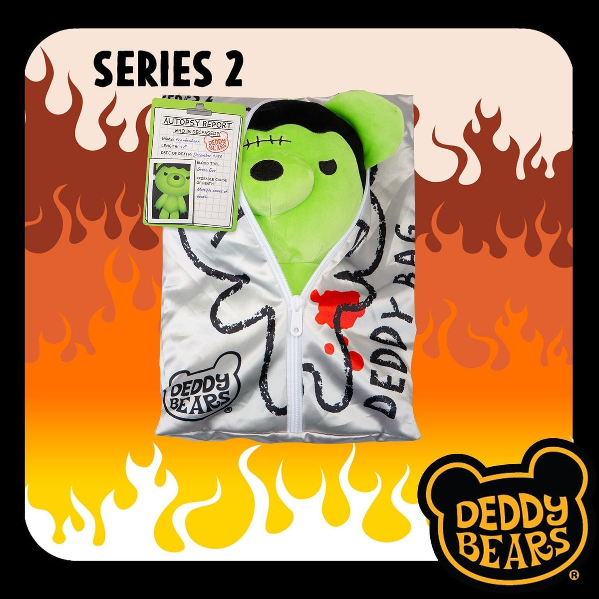Frankenbear Halloween Plush Deddy Bears Zip Body Bag - 30cm Series 2