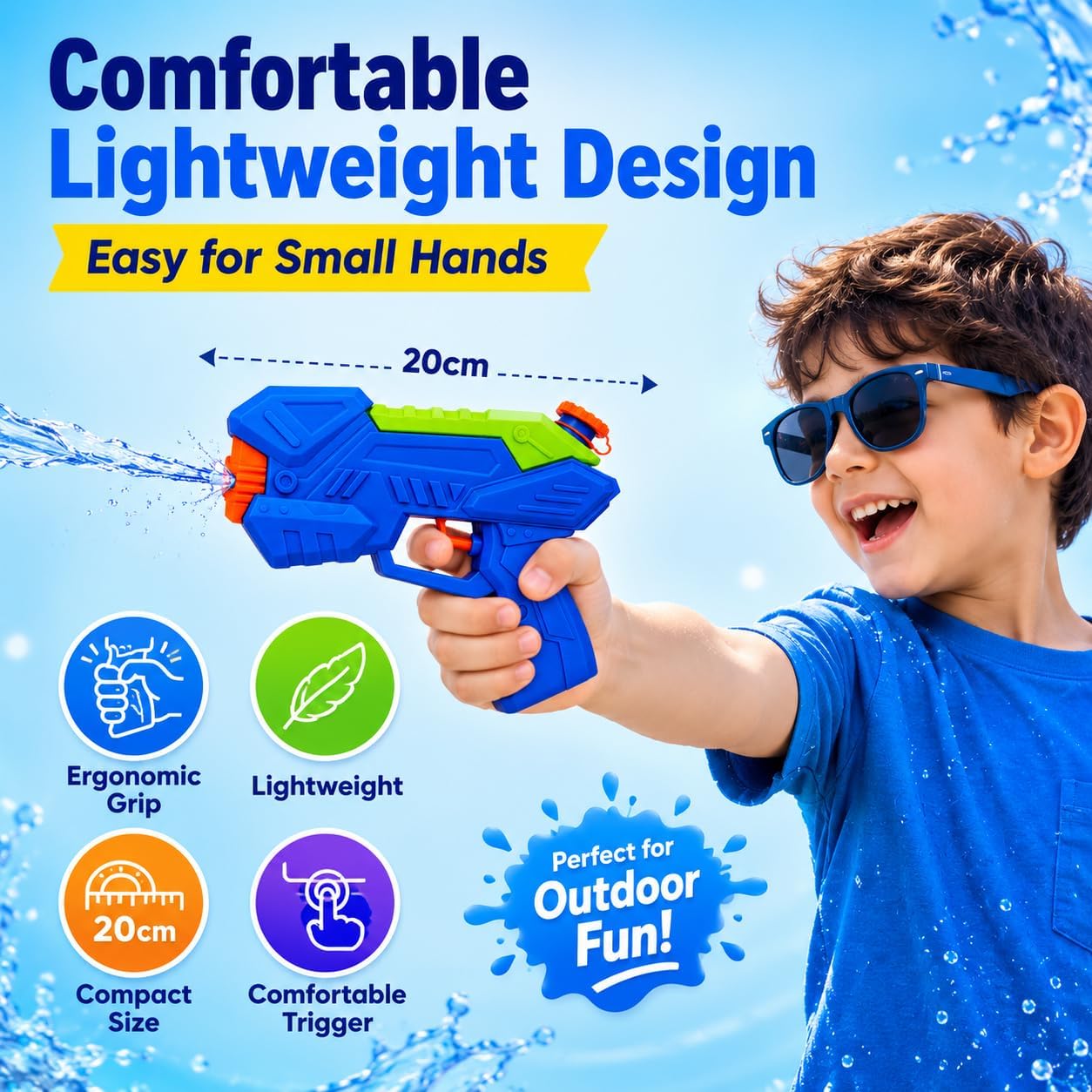 Kids Water Pistol 20cm with 250ml Tank