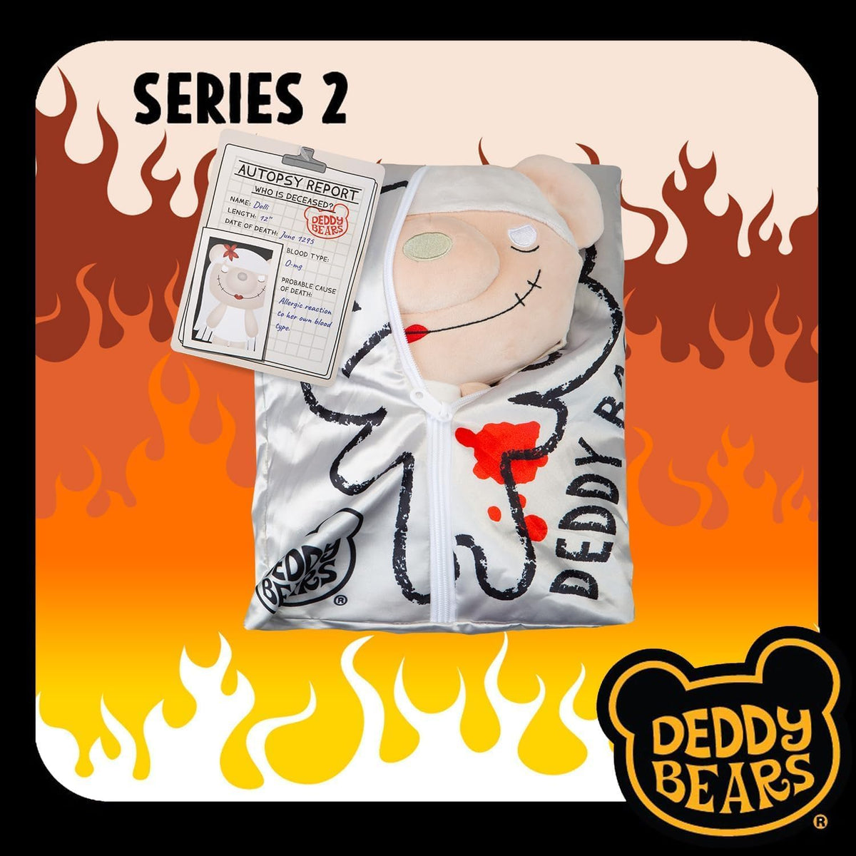 Dolli Halloween Plush Deddy Bears Zip Body Bag - 30cm Series 2