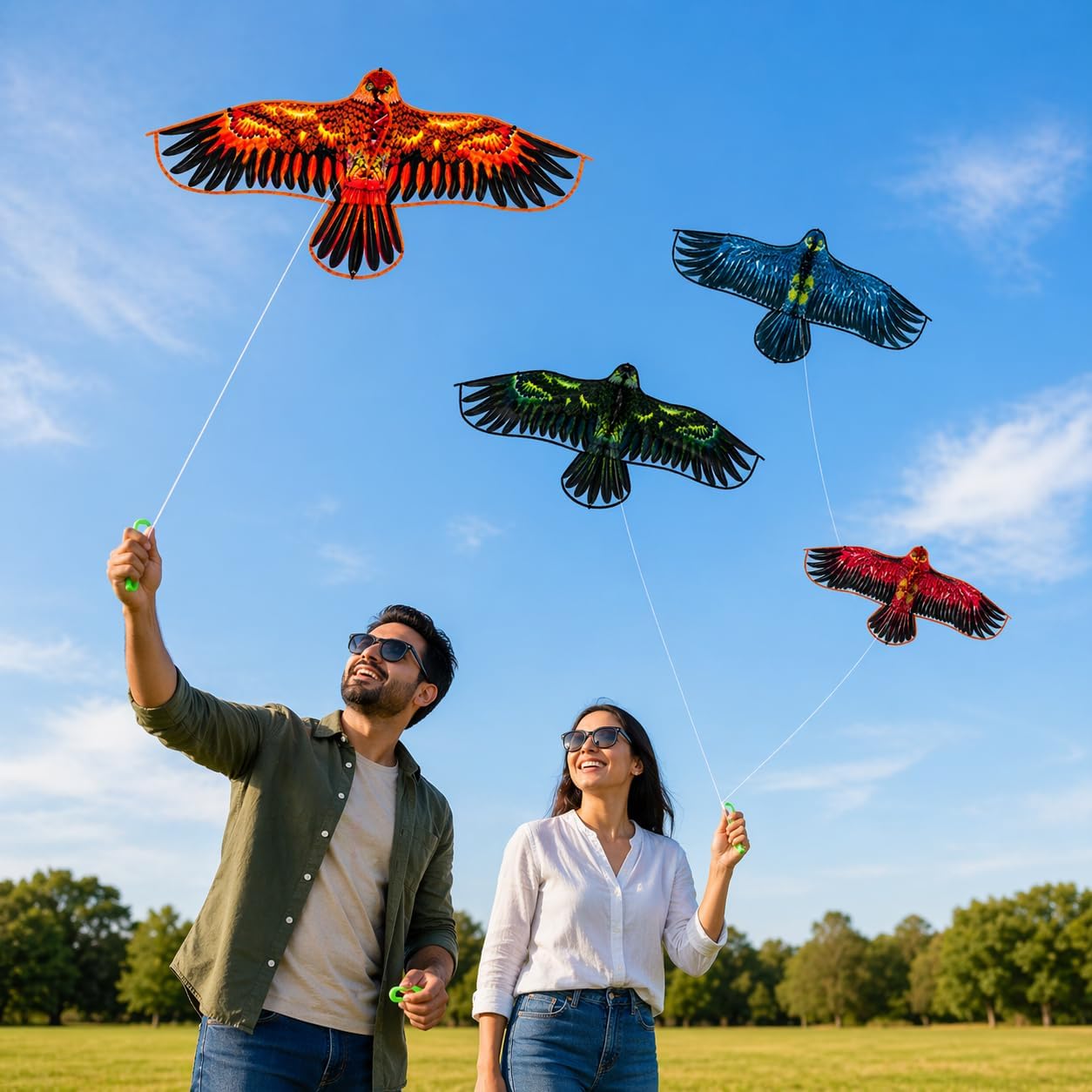 1.2m x 60cm Flying Eagle Kite with 30m String 1x Random
