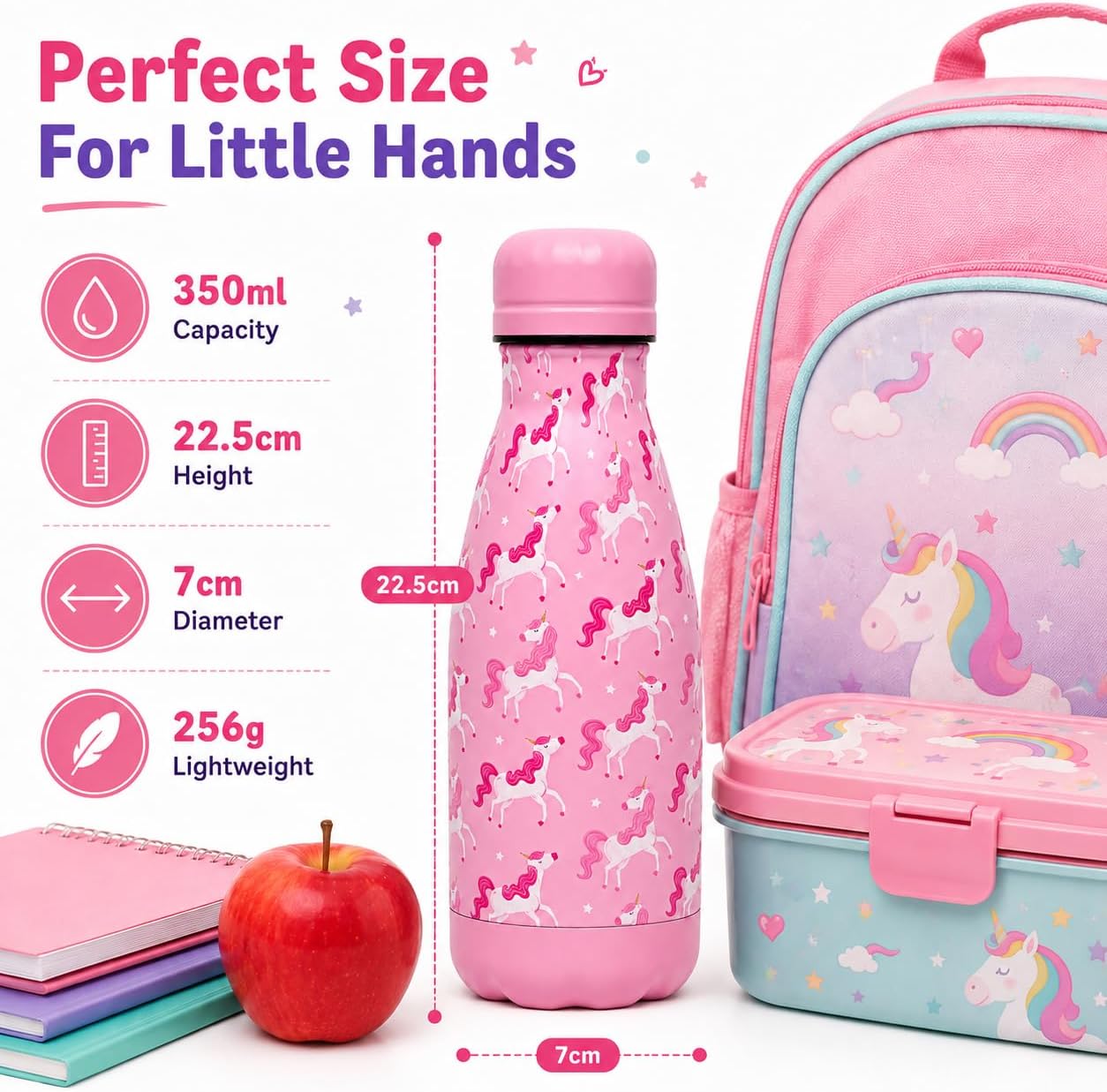 350ml Girls Insulated Metal Water Bottle