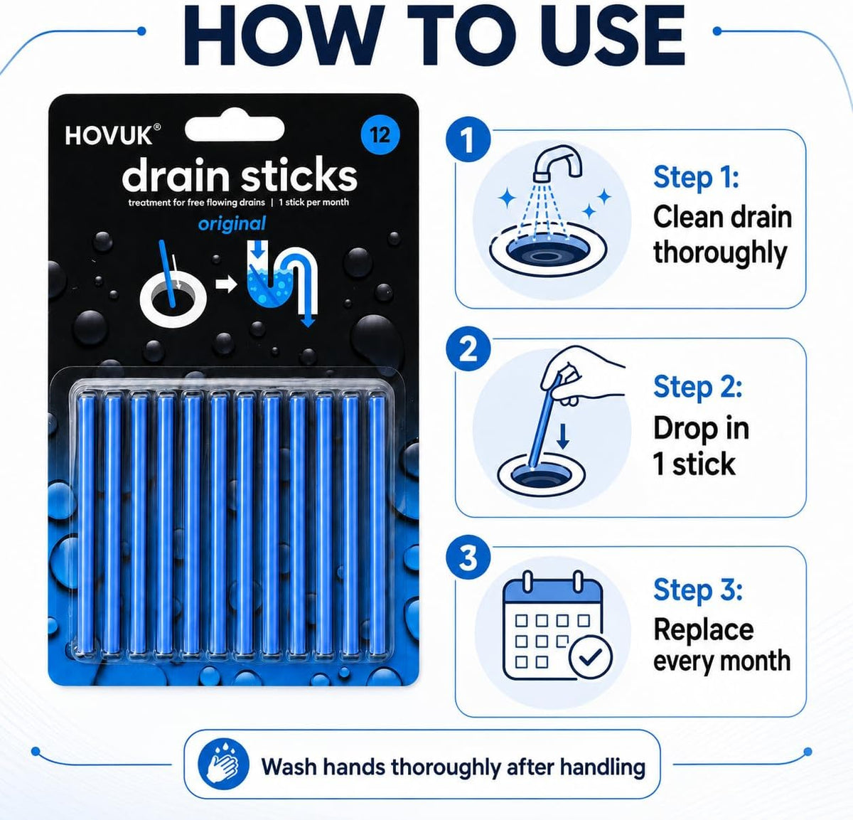 Drain Cleaning Sticks 12PK