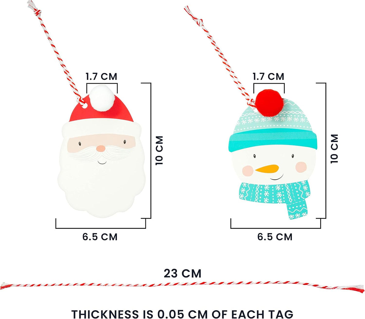 8Pcs Pom Pom Christmas Gift Tags with Strings