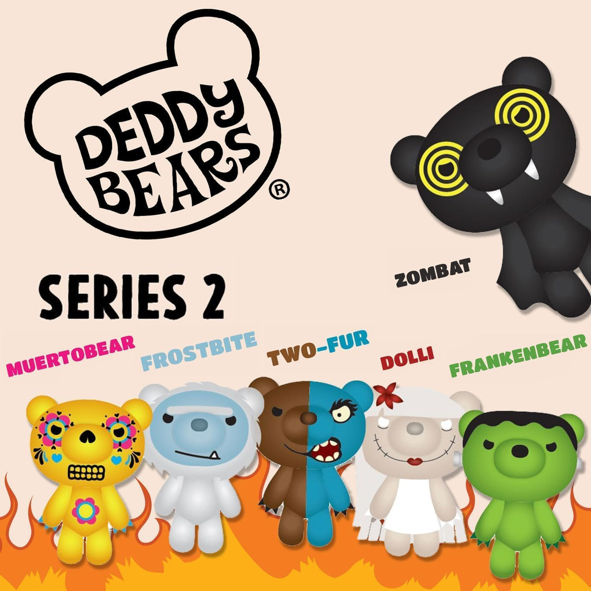 Zombat Halloween Plush Deddy Bears Zip Body Bag - 30cm Series 2