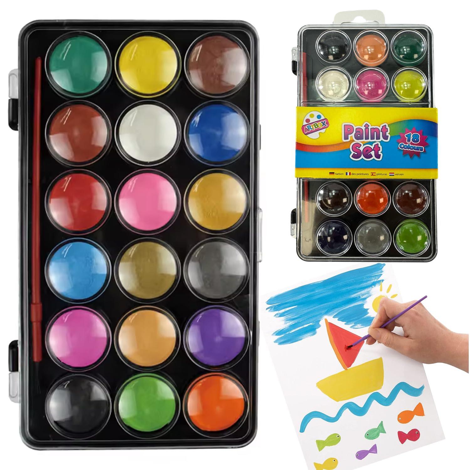 Watercolour Paint Set 18 Colours with Brush