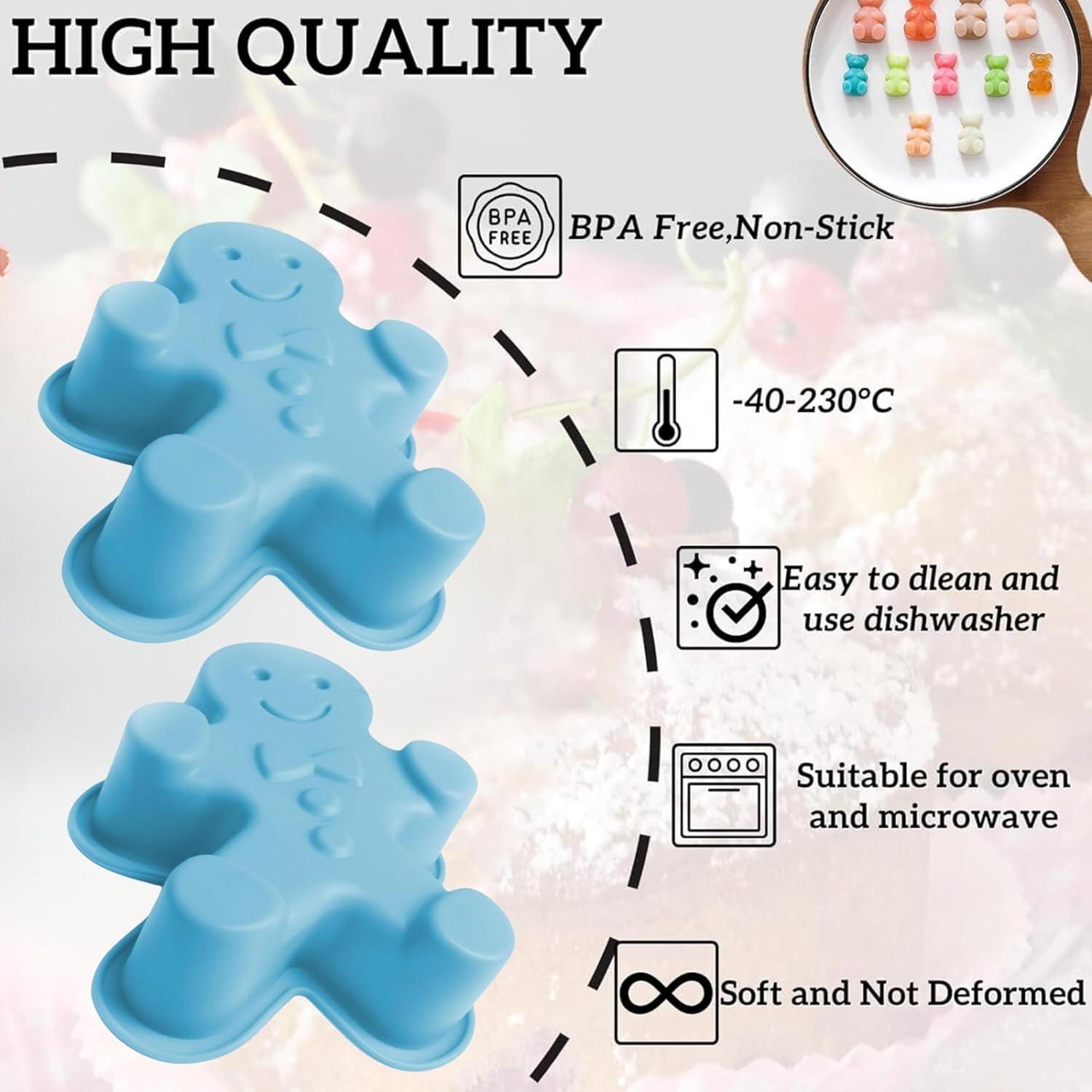 Silicone Gingerbread Man Baking Mould Non-Stick Muffin Tray