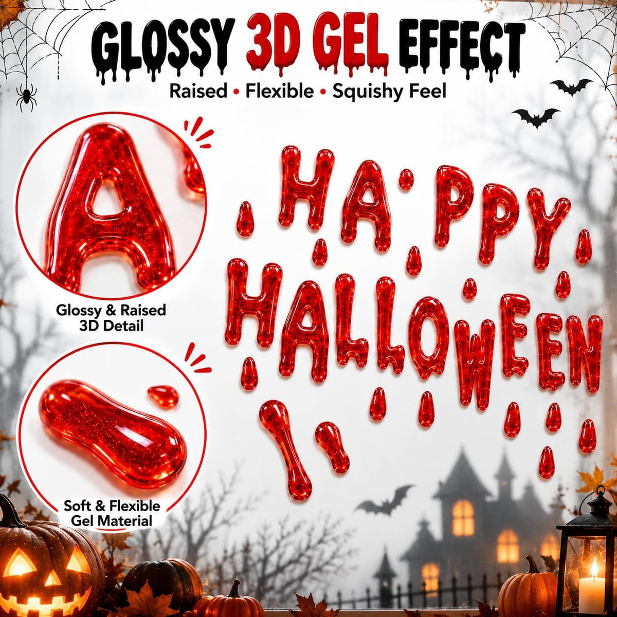 26Pcs Halloween Window Gel Clings