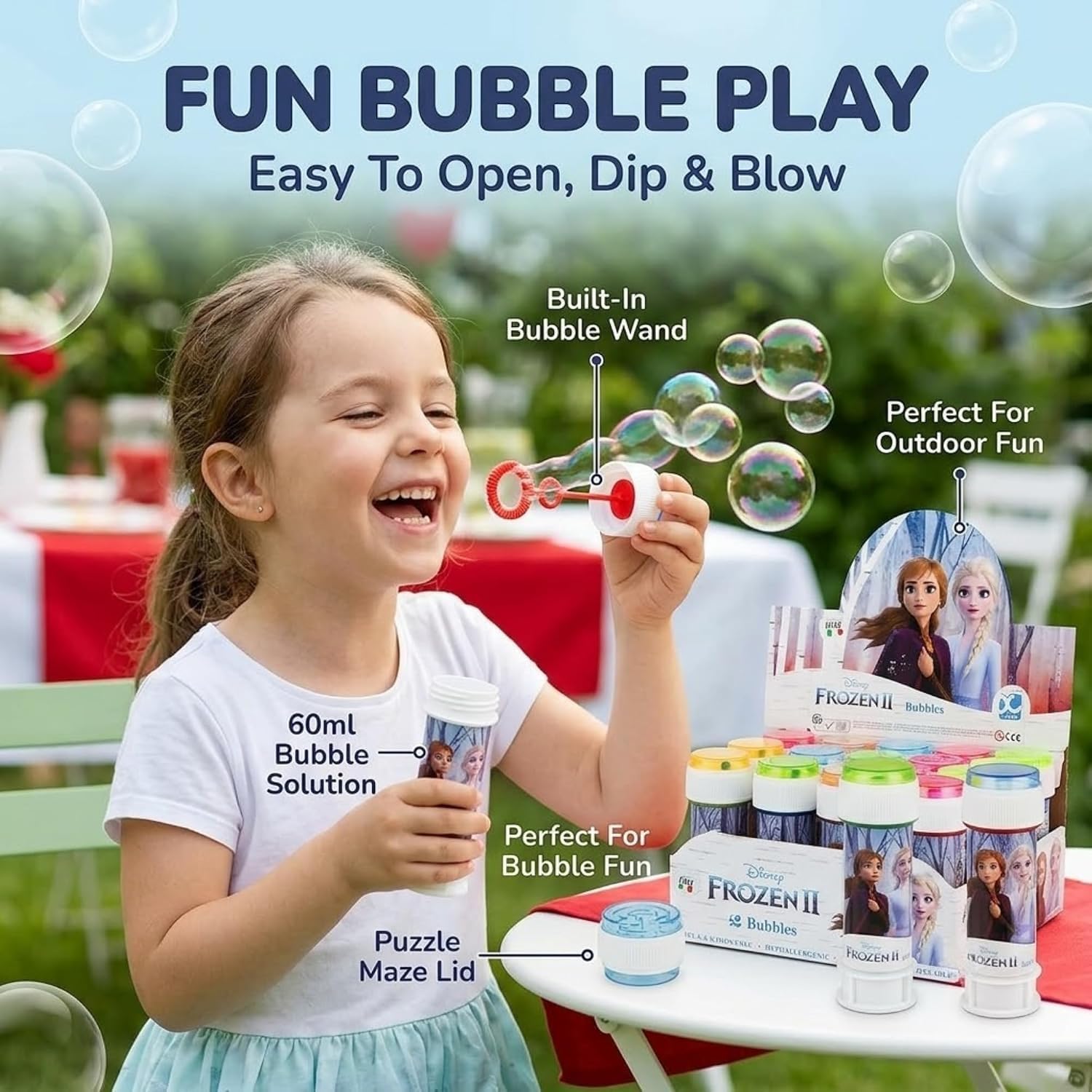 Frozen II 12Pcs Bubble Tubes with Wand