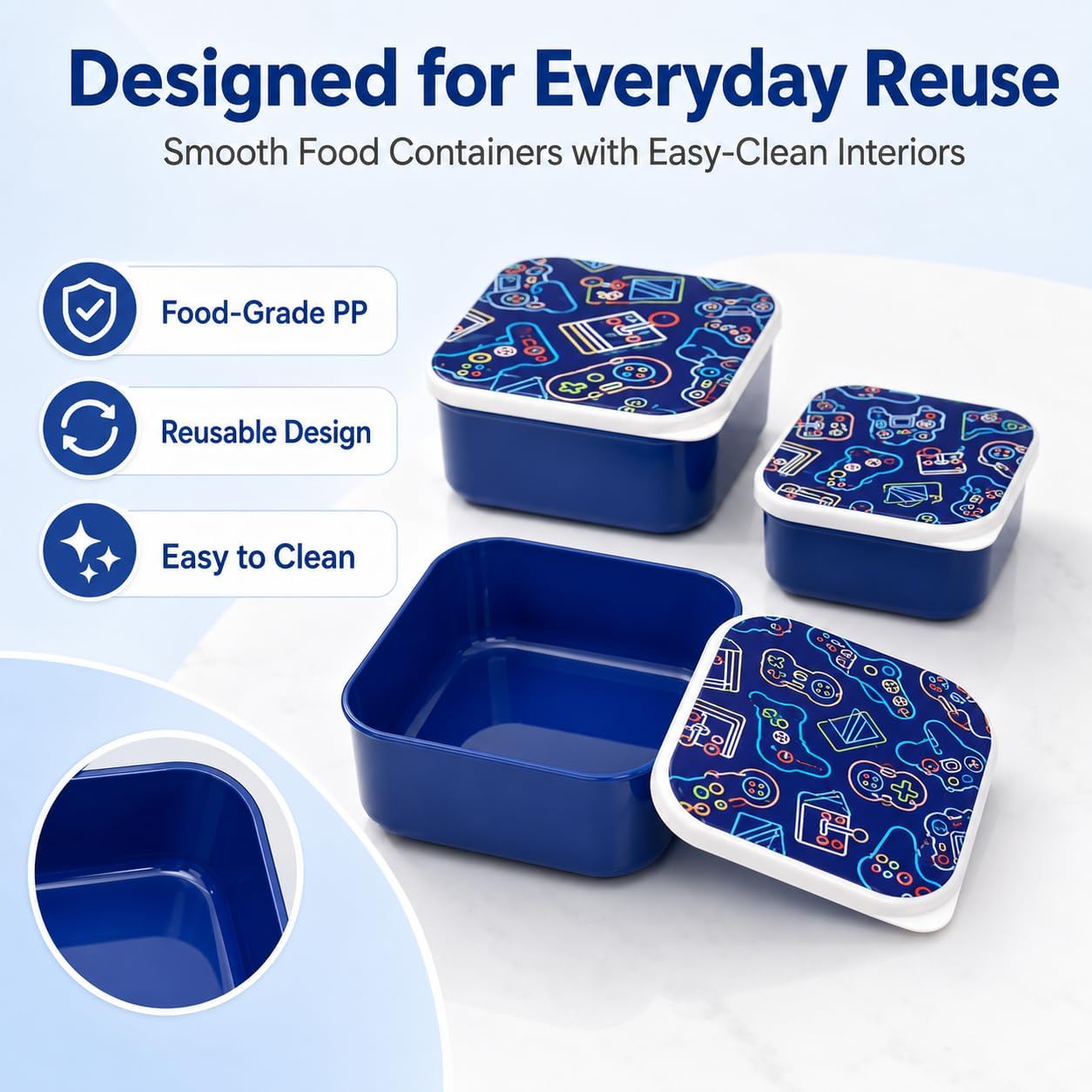 3pc School Kids Lunch Box Set