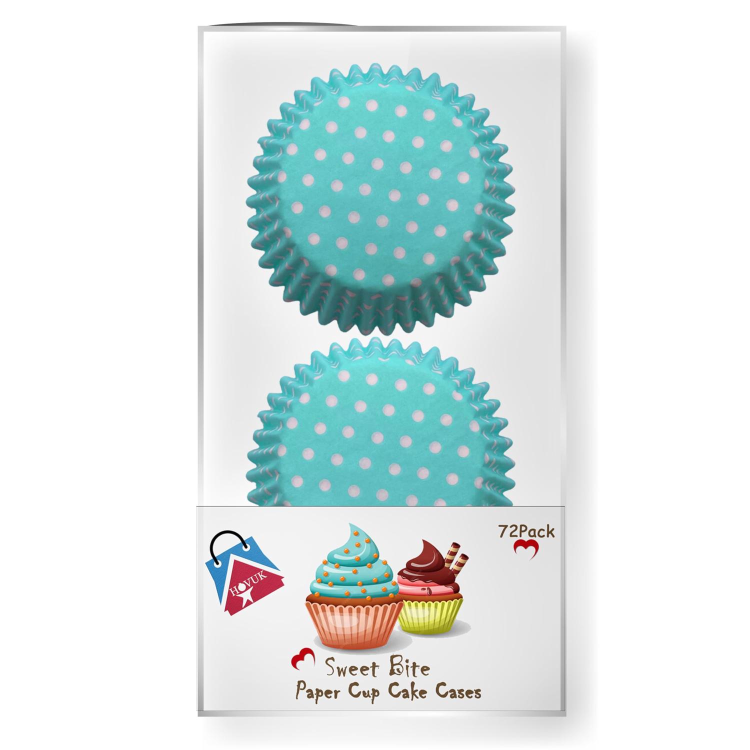 Polka Dot Cupcake Cases Disposable Muffin Baking Cups 72 Pack