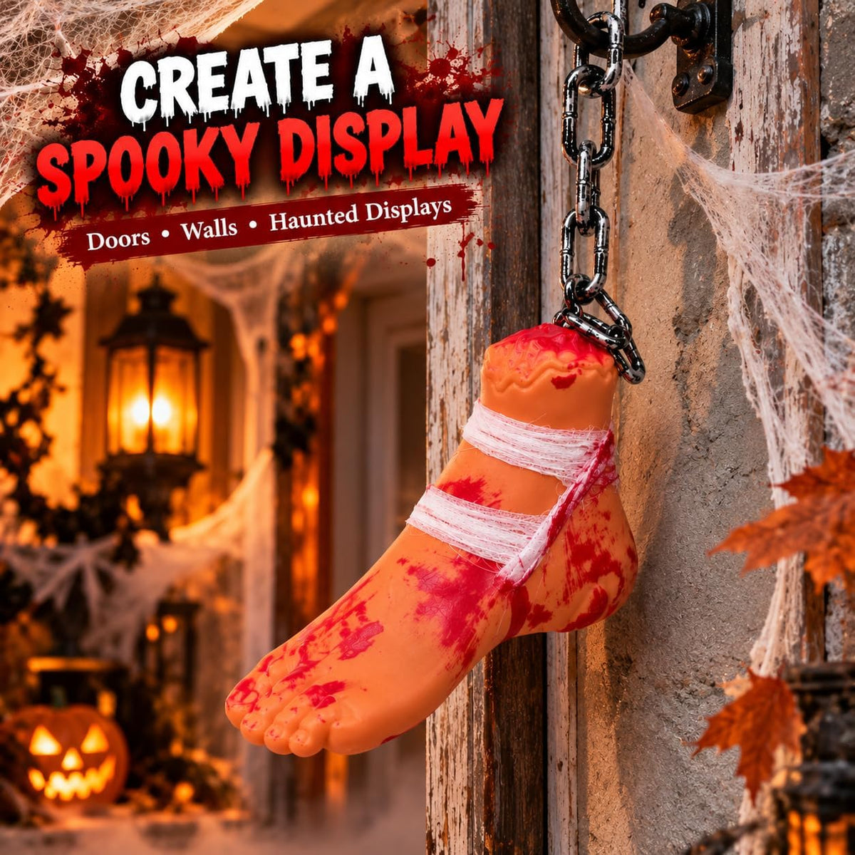 Halloween Severed Foot Decoration with Plastic Chain