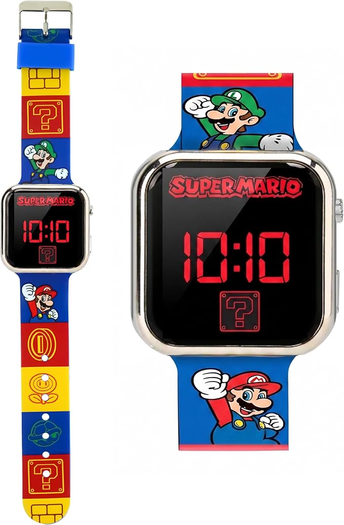 Super Mario Kids Licensed LED Wrist Watch 3.5cm