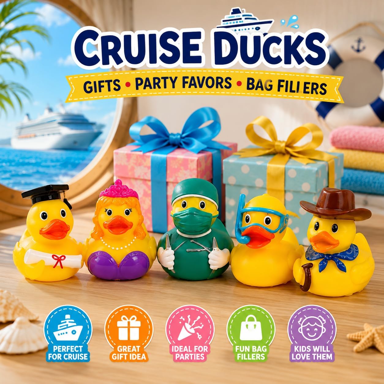 8cm Random Cartoon Rubber Duck