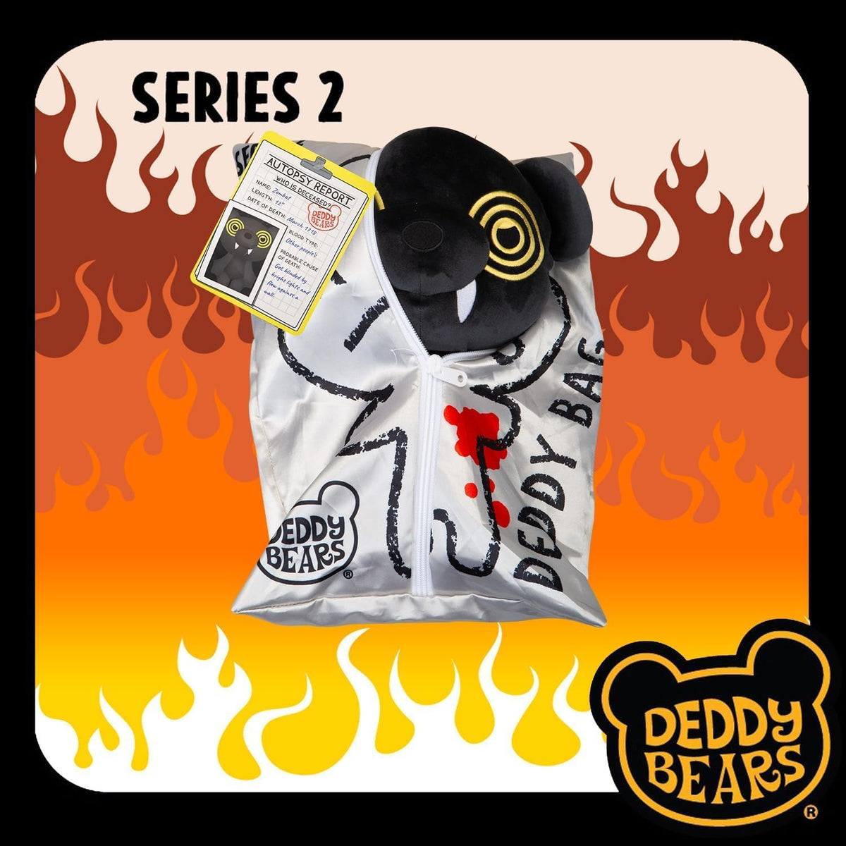 Zombat Halloween Plush Deddy Bears Zip Body Bag - 30cm Series 2