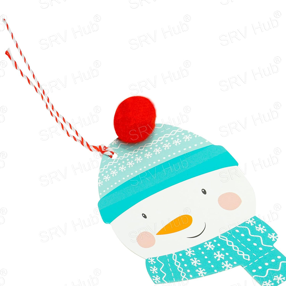 8Pcs Pom Pom Christmas Gift Tags with Strings
