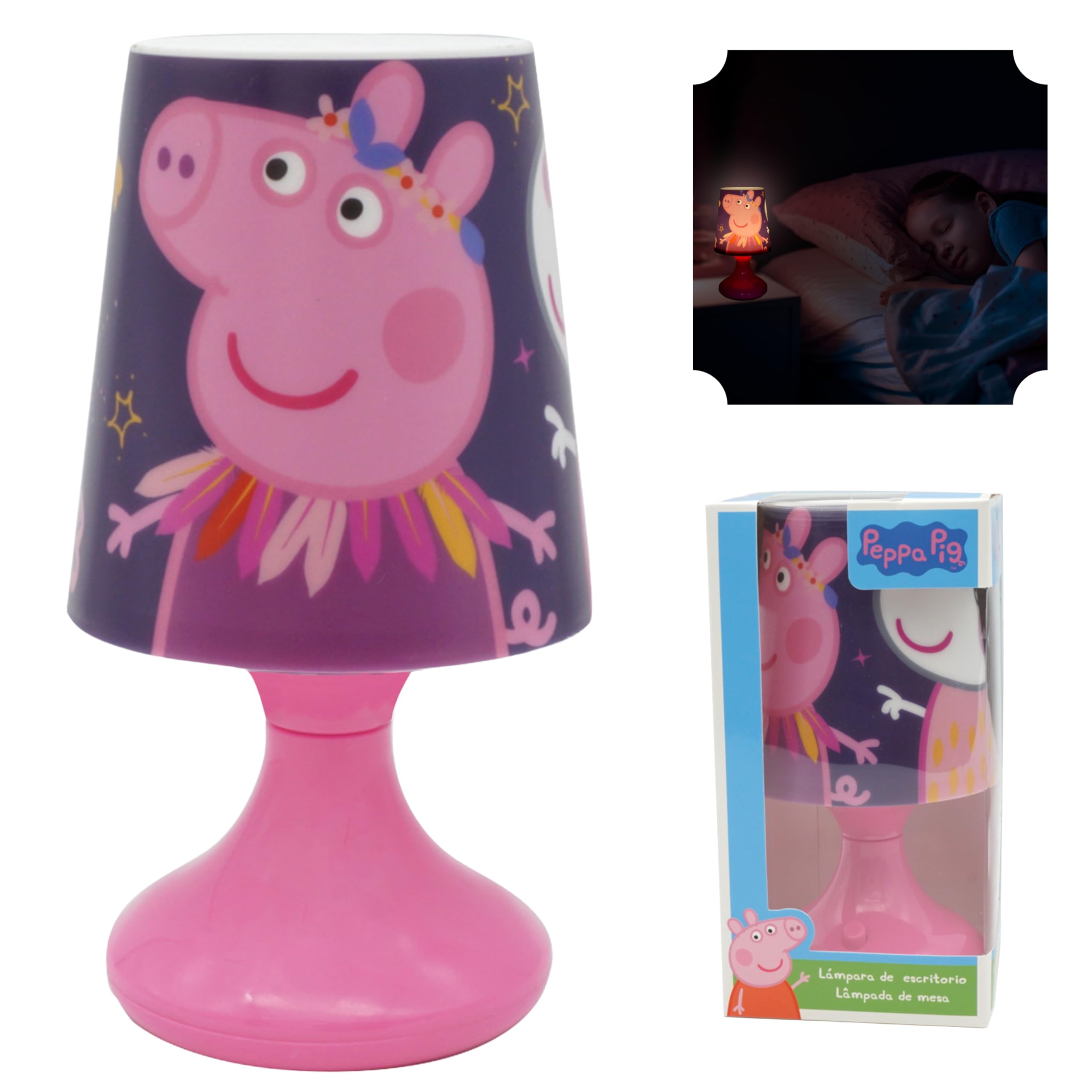 Table Lamp Battery Powered Bedside Lamp for Kids