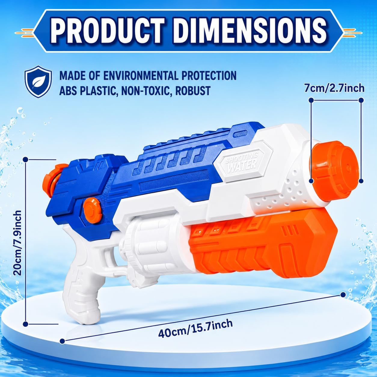 40cm XL Pump Action Water Gun 850ml Tank