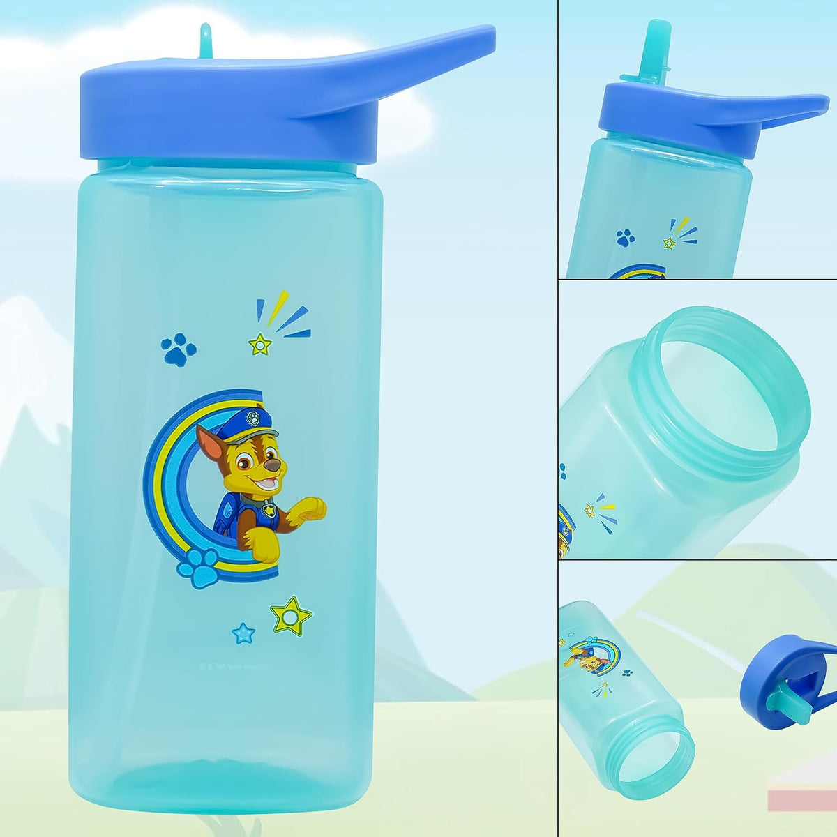 PAW Patrol Chase Kids Licensed Paw Patrol Straw Sippers 420ml