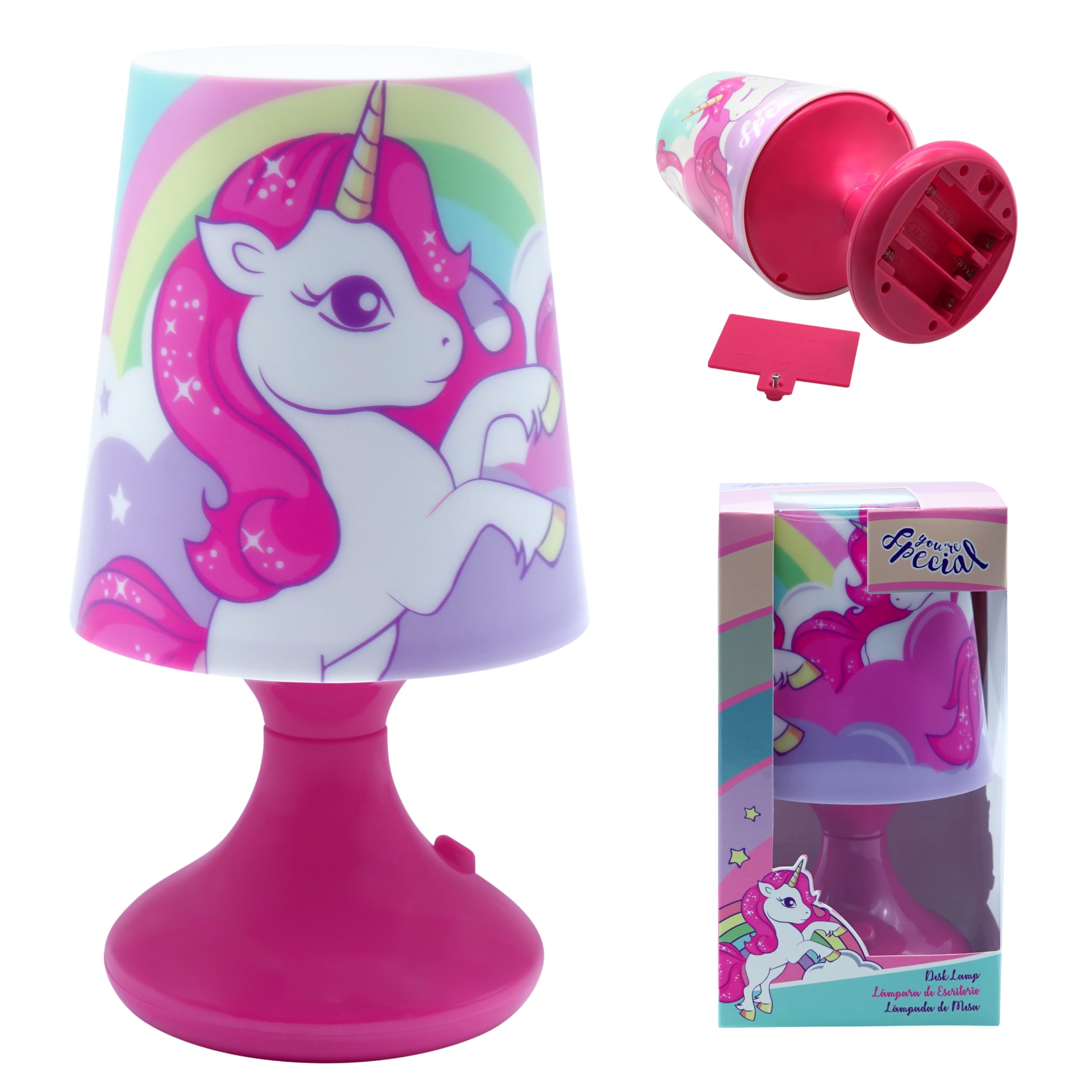 Table Lamp Battery Powered Bedside Lamp for Kids