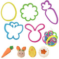 5Pack Plastic Easter Cookie Cutters Butterfly, Flower, Egg, Bunny, Carrot