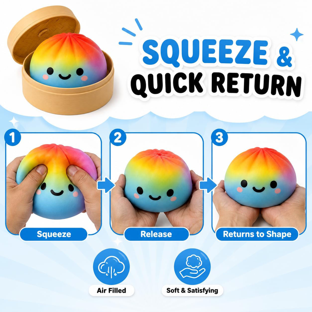 Rainbow Mystery Dumpling Toy - 8.5cm