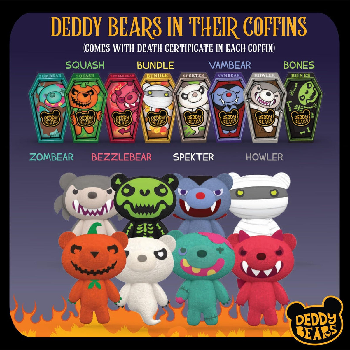 Zombear Halloween Plush Deddy Bears Coffin 15cm