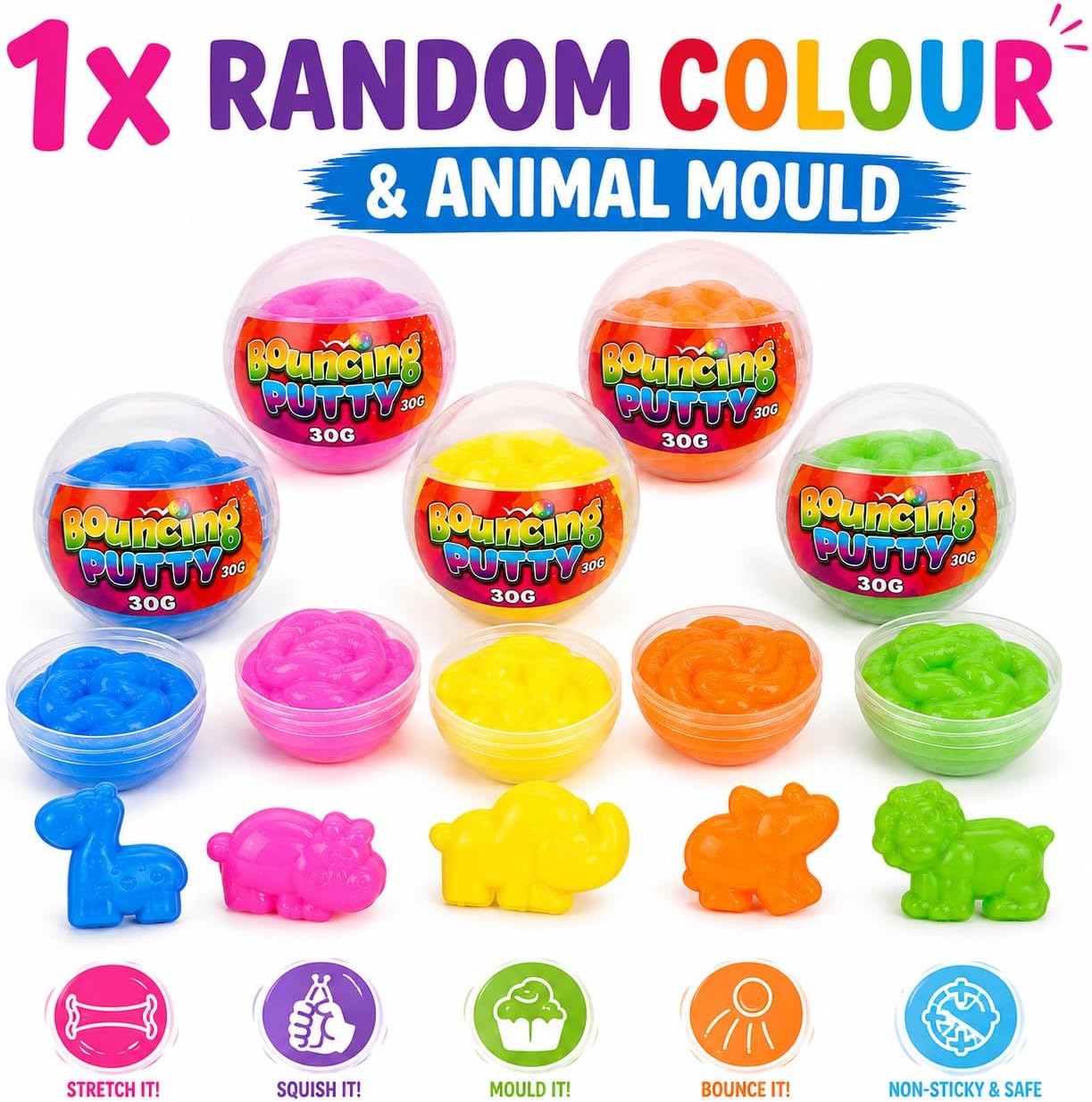 Bouncing Putty Capsule 30g with Animal Mould