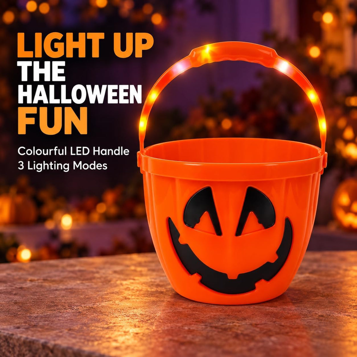 30cm Halloween Light Up Treat Bucket