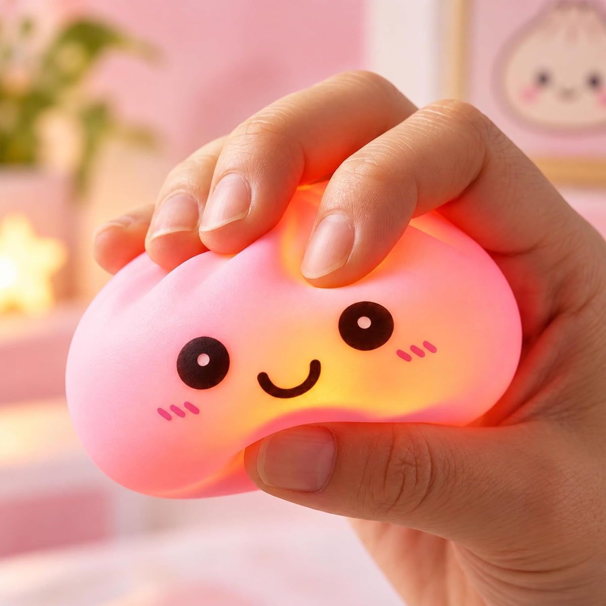 LED Light Up Squishy Dumpling Toy - 8.5cm