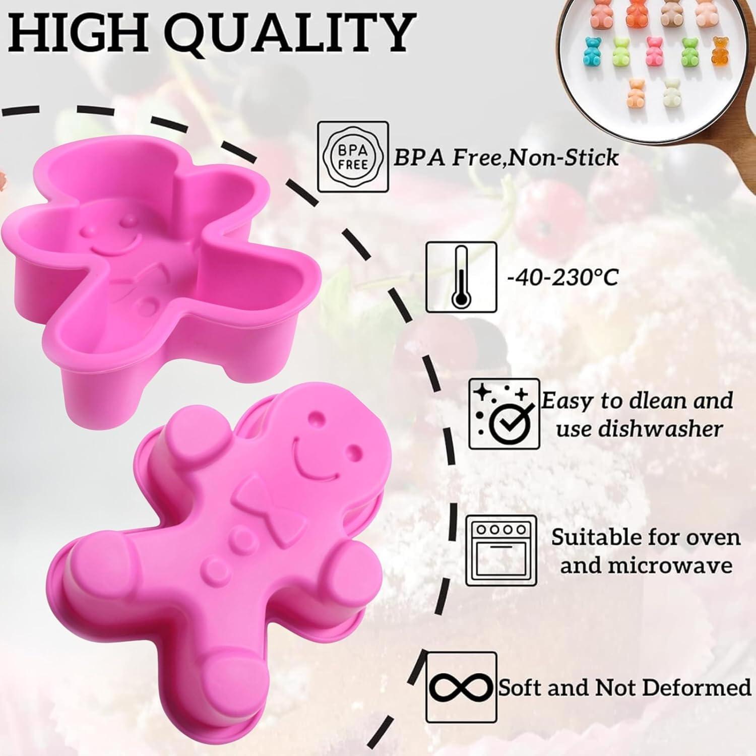 Silicone Gingerbread Man Baking Mould Non-Stick Muffin Tray