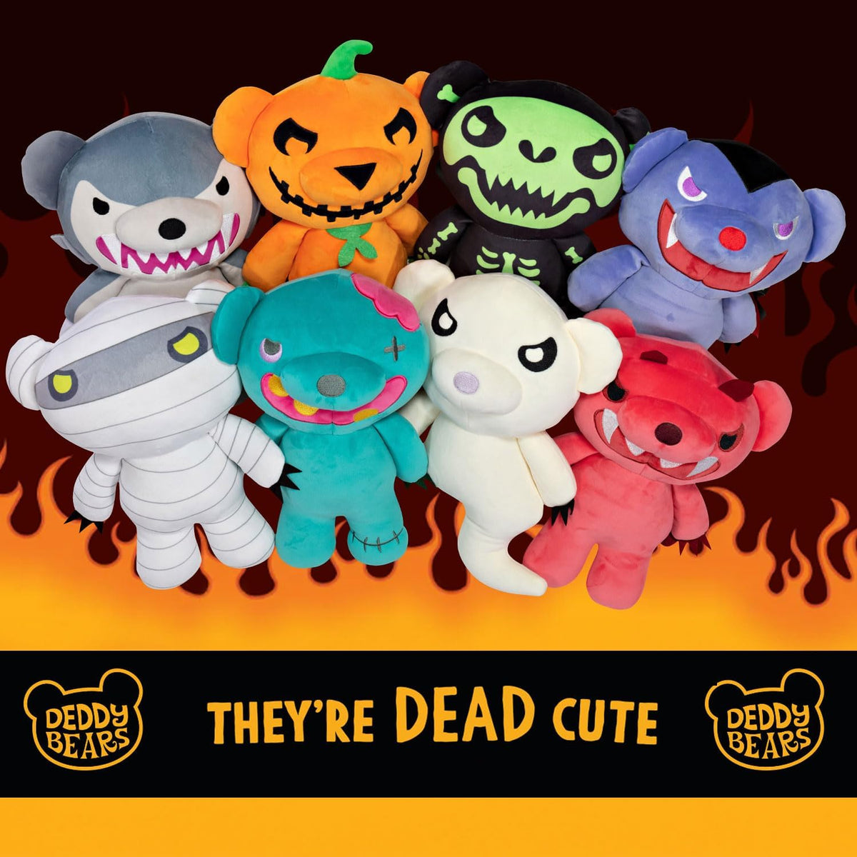 Bundle Halloween Plush Deddy Bear Zip Body Bag 30cm