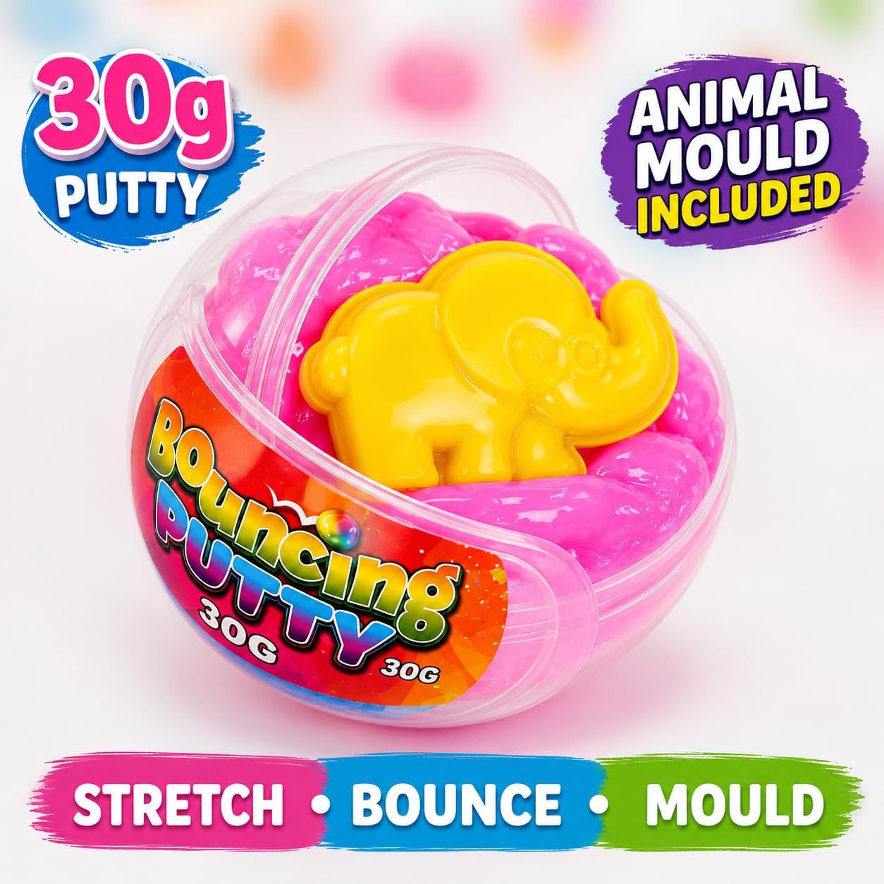 Bouncing Putty Capsule 30g with Animal Mould