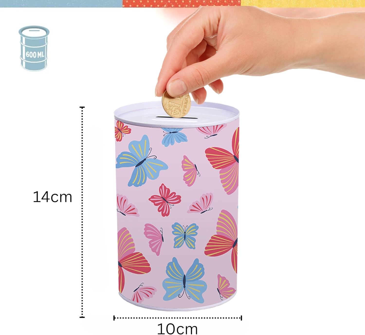 Metal Money Box Tin 14cm