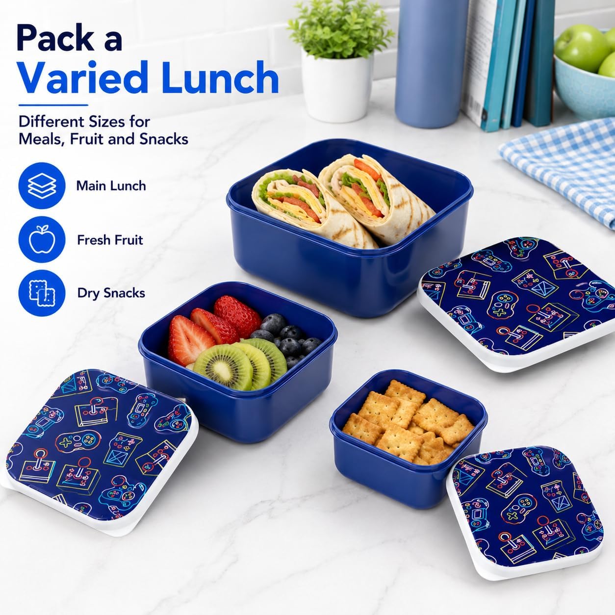 3pc School Kids Lunch Box Set