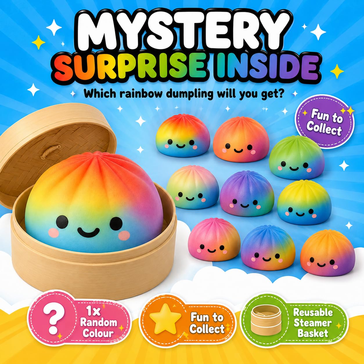 Rainbow Mystery Dumpling Toy - 8.5cm