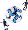 32-Panel Football Size 5 – Deflated Training & Match Ball - White Base -Blue