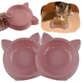 160ml Capacity 2PCs Trendy Shaped Cat Bowls 17cm- Blush Pink