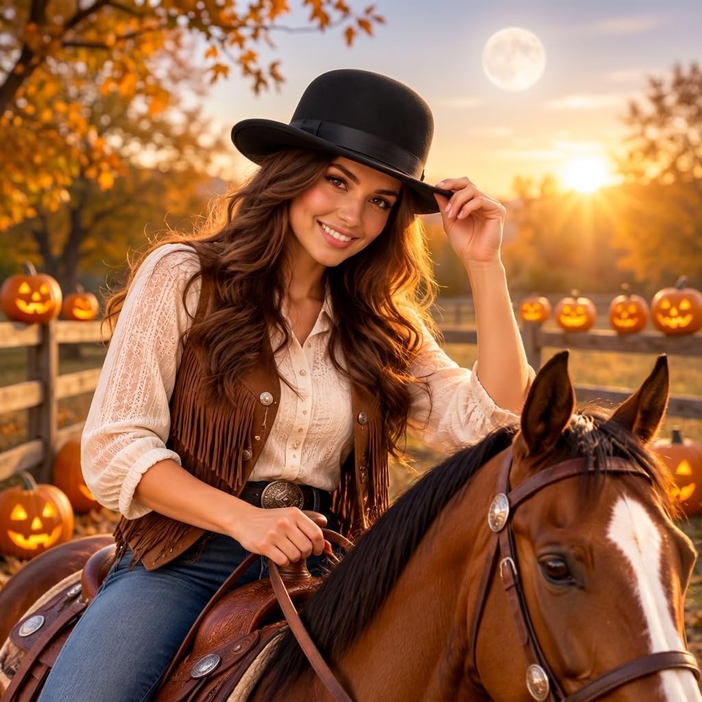 Halloween Black Velvet Bowler Hat for Adults