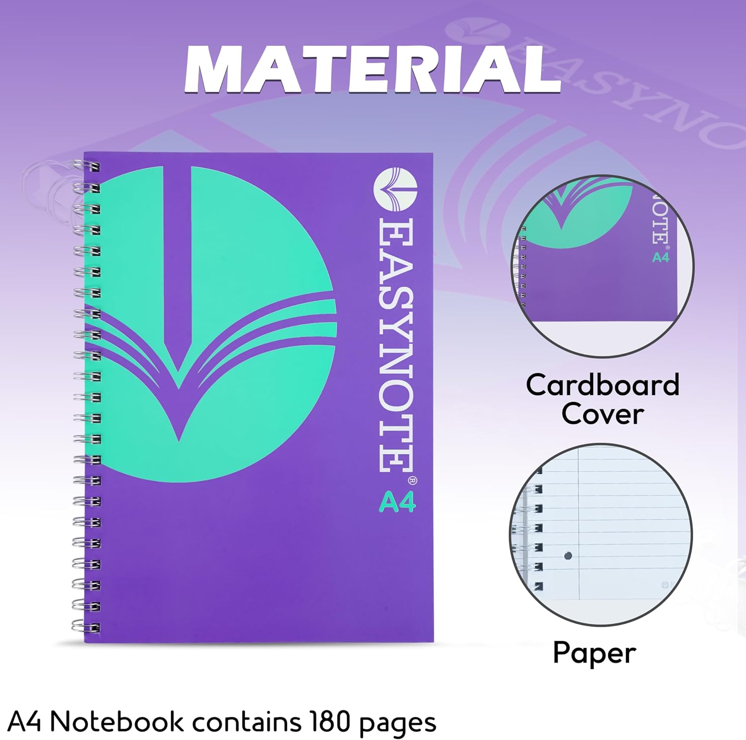 Ruled Notebook with 180 Pages of 80gsm, Size 30cm