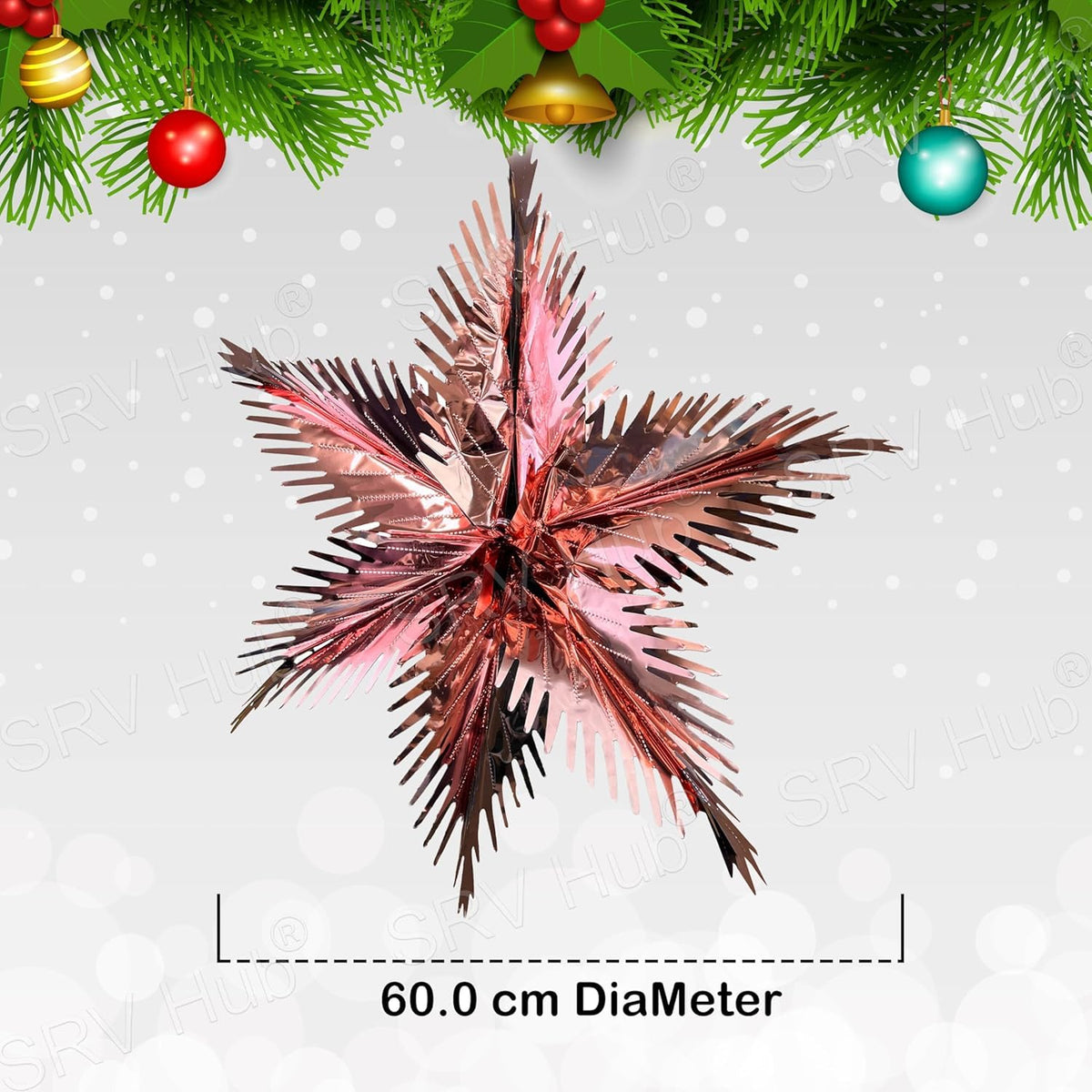Foil Starburst Christmas Hanging Decoration 60cm
