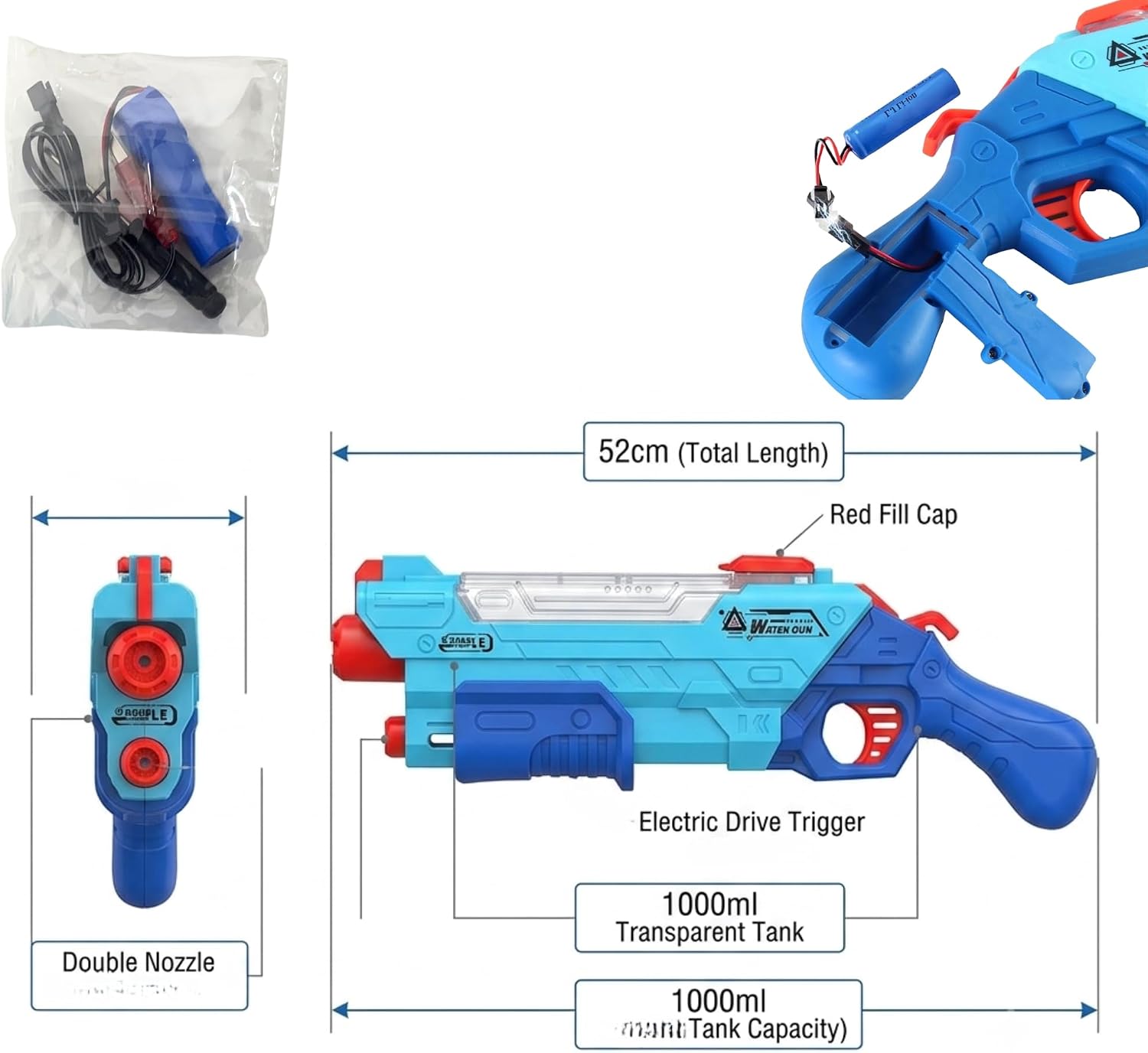 1000ml Electric 52cm Water Blaster