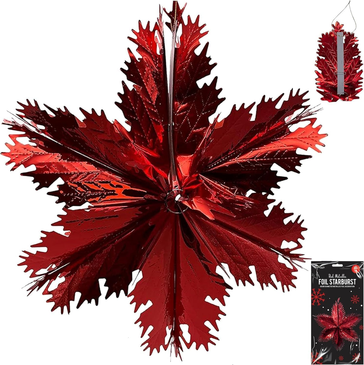 Foil Starburst Christmas Hanging Decoration 60cm