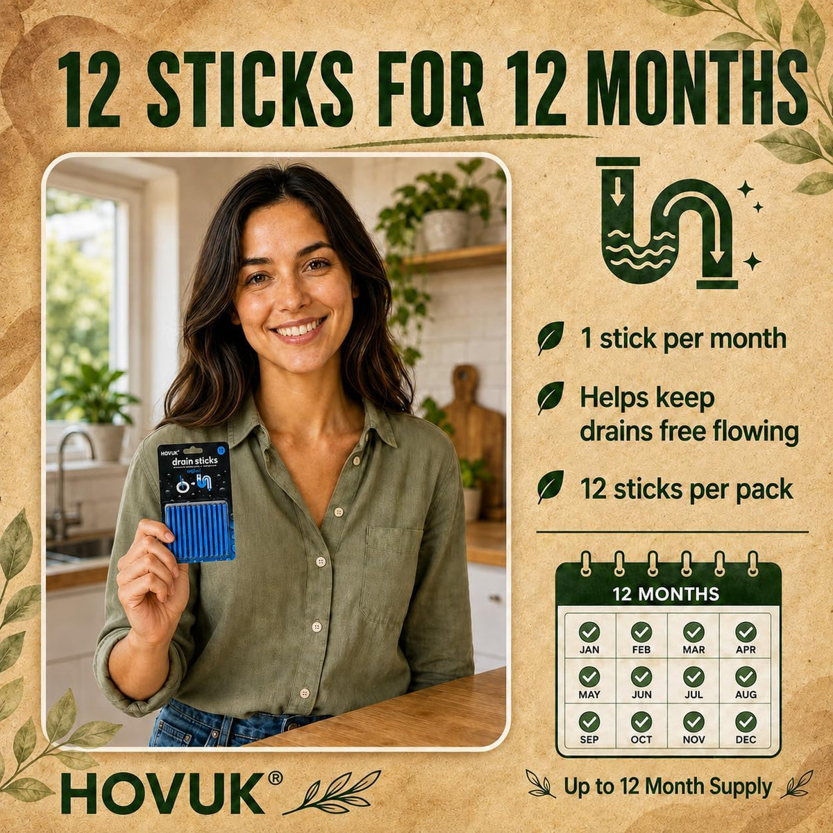 Drain Cleaning Sticks 12PK