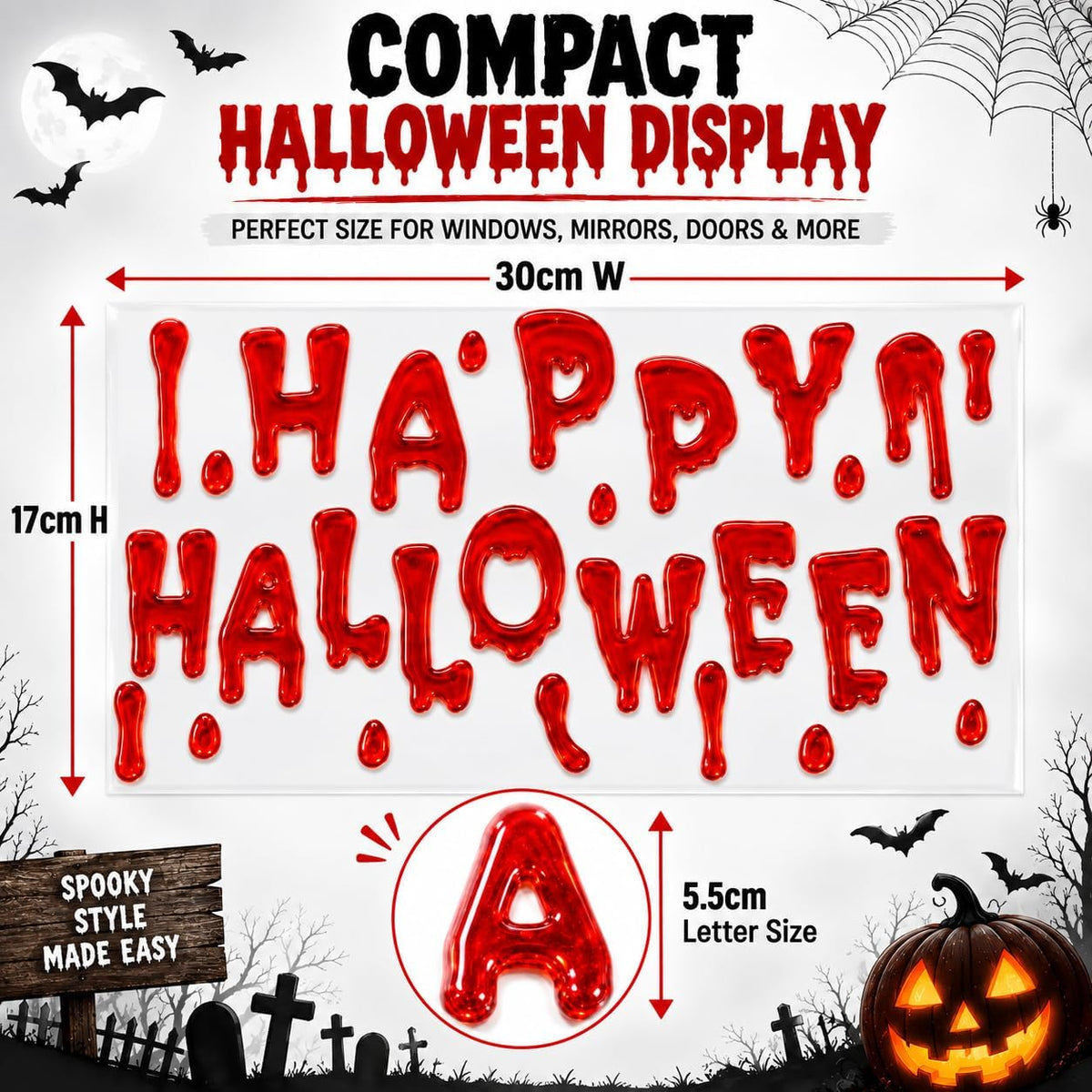 26Pcs Halloween Window Gel Clings