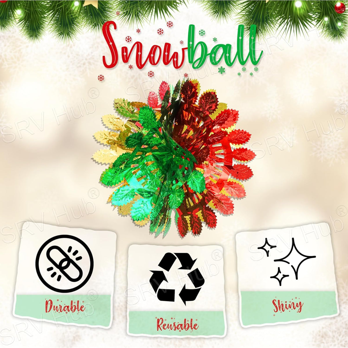 60cm Christmas Foil Hanging Decorations