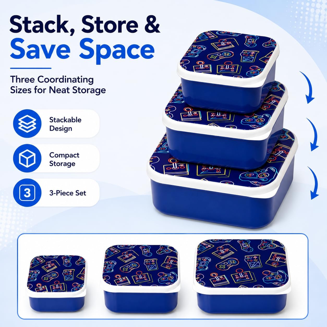 3pc School Kids Lunch Box Set