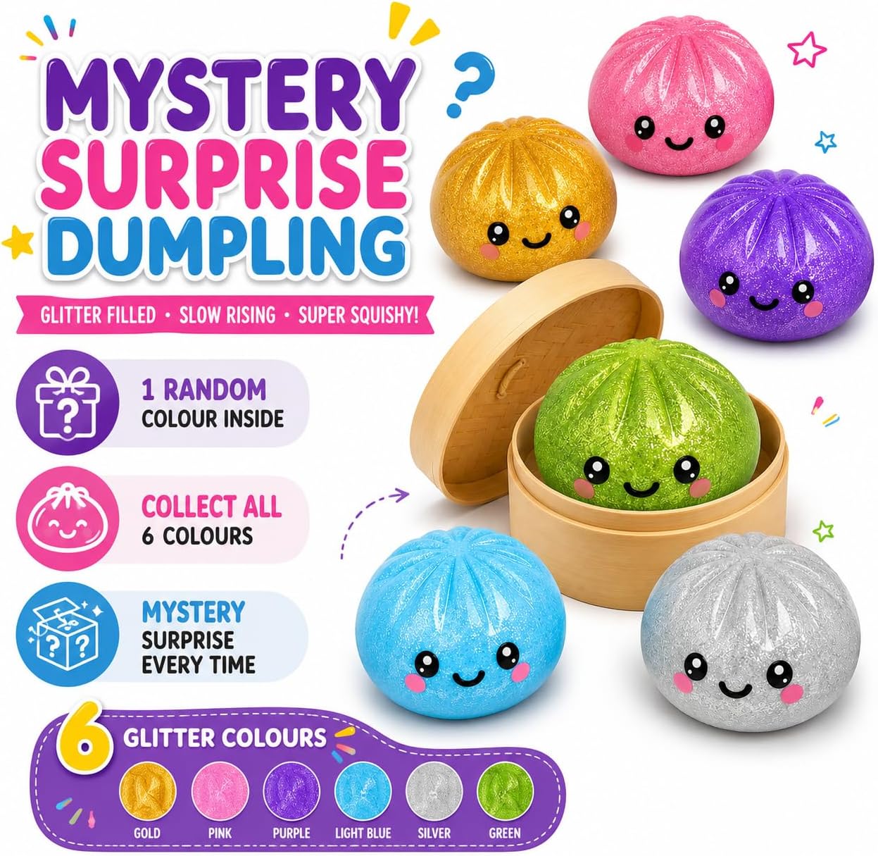 Mystery Glitter Dumpling Toy 8.5cm