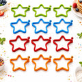 12x Star Silicone Egg Mould Rings with Handle