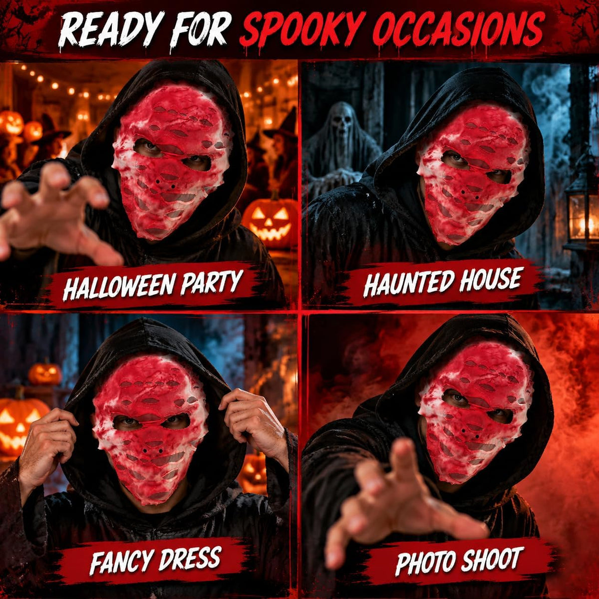 25cm Halloween Bloody Bandage Skull Mask