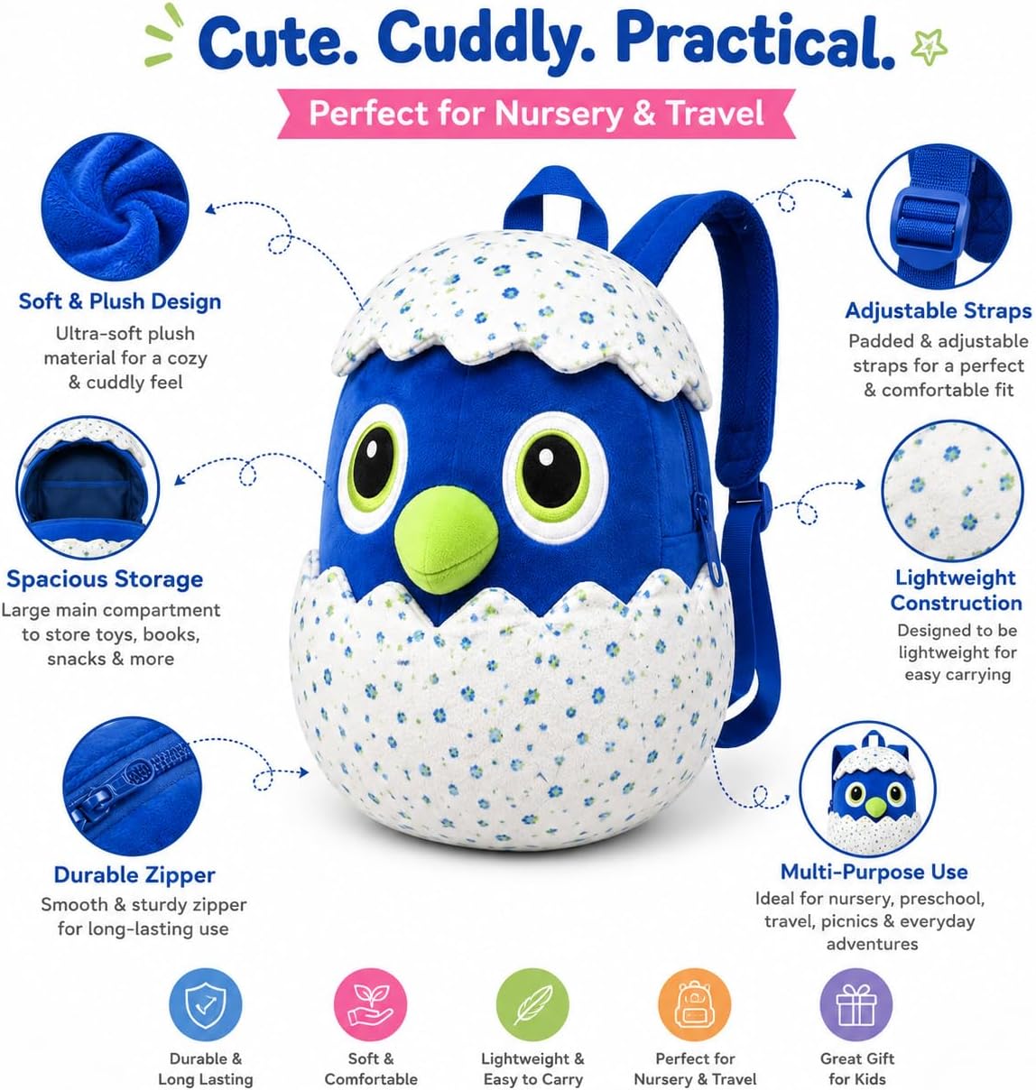 3D Plush TV Character Kids Backpack